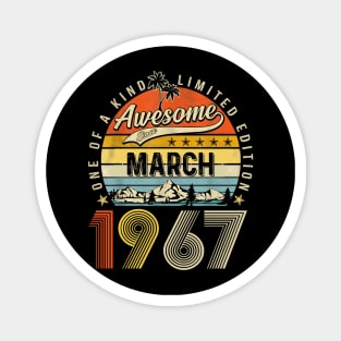 Awesome Since March 1967 Vintage 56th Birthday Magnet